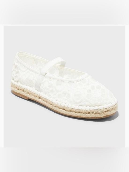Universal Thread Shoes - Celia Floral Lace Mary Jane Espadrille Flat Memory Foam Insole -Universal Thread